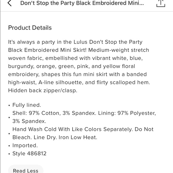 Lulu’s Don’t Stop the party skirt - Picture 5 of 6